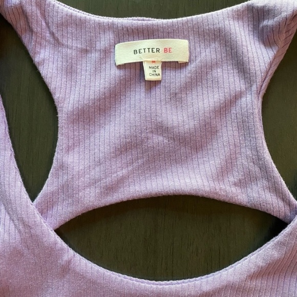 Better Be Lavender Ribbed Open Back Tank Top - Picture 3 of 3